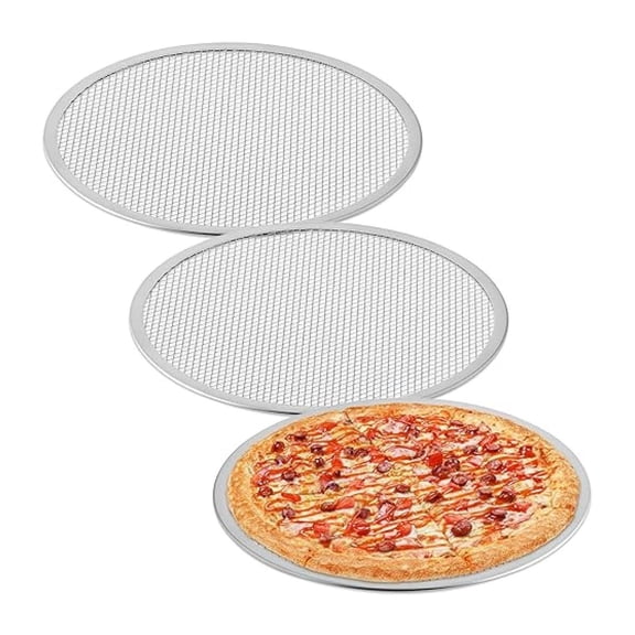 Aluminum Pizza Screens 16-Inch, 3-Pack - Pizza Baking Tray for Crispy Crusts - Commercial & Home Use
