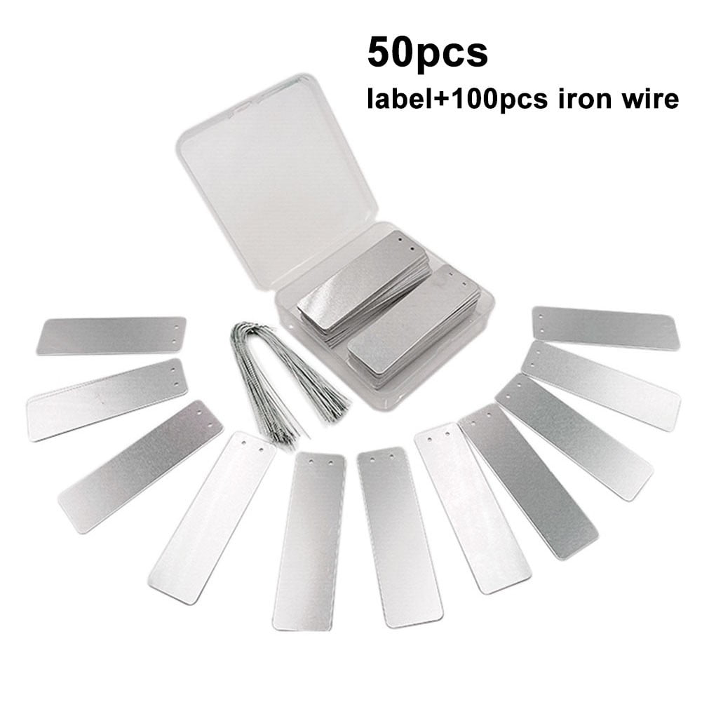 Aluminum Plant Labels Double Sided Metal Labels Tree ID Tag Waterproof iron wire