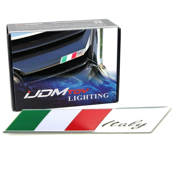 Aluminum Plate Italian Flag Emblem Badge For Italian Car Front Grille, Side Fenders, Trunk, Dashboard, etc