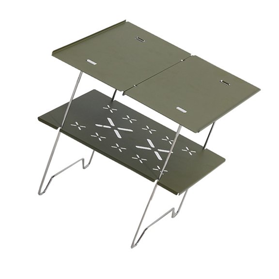Aluminum Plate Table Camping Picnics BBQ Table Double Layer Camping Desk Beach Table Outdoor Camping Table for Hiking