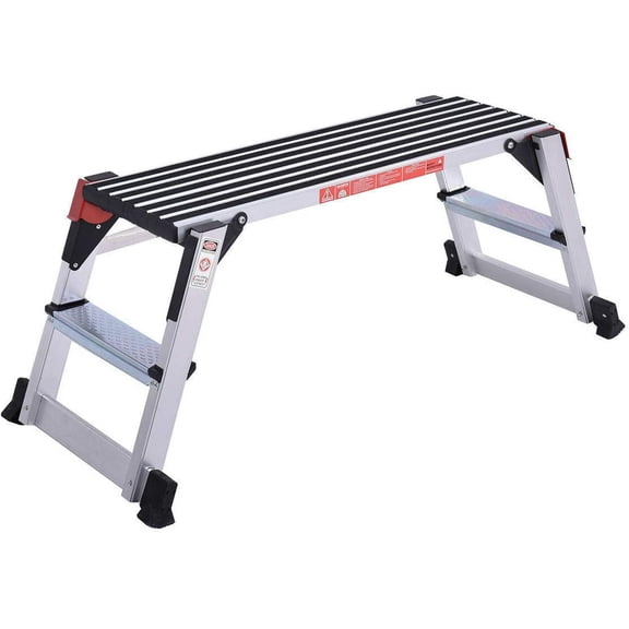 Aluminum Platform Non-Slip Folding Work Bench Drywall Stool Ladder 330lbs Capacity