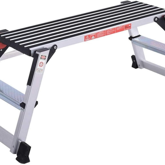 Aluminum Platform Non-Slip Folding Work Bench Drywall Stool Ladder 330lbs Capacity