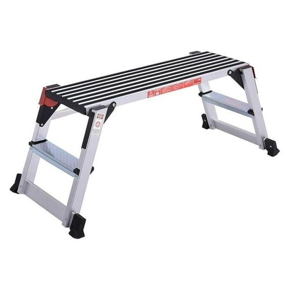 Aluminum Platform Non-Slip Folding Work Drywall Stool Ladder 330lbs Capacity