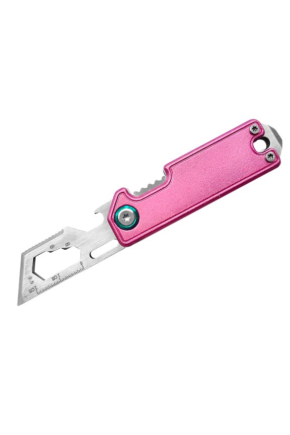 Aluminum Pocket Size Cutter with Keychain Hole Measurement Scale And Multiple Tool For Daily Tasks