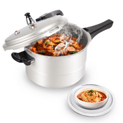 Aluminum Pressure Cooker with Steamed Layer, Fast Cooker Pot, Explosion Proof for Gas Stove, Silver 9.84 x 9.84 x 7.87 Inches