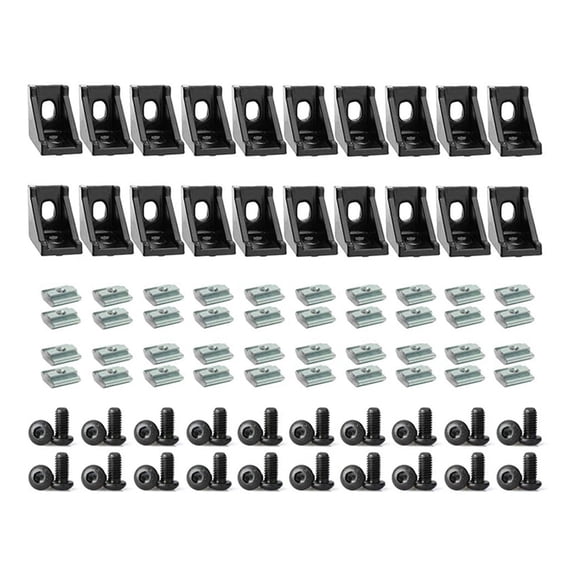 Aluminum Profile Connector Set Angle Bracket T-Nut and Hex Screw for Slot 6mm 20S Aluminum Rail Fitting