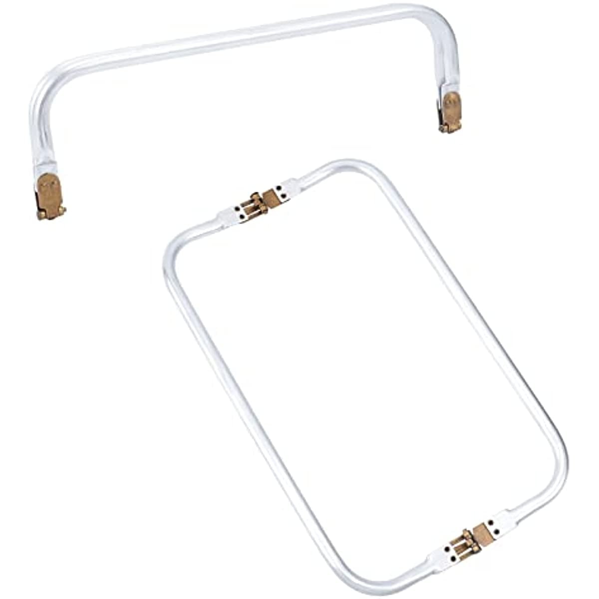 WADORN 2pcs Metal Purse Handles, Semicircle Handbag Handle Frame  Replacement Cluctch Bag Handles DIY Handmade Handles with Screws  6.1×3.6inch Bag