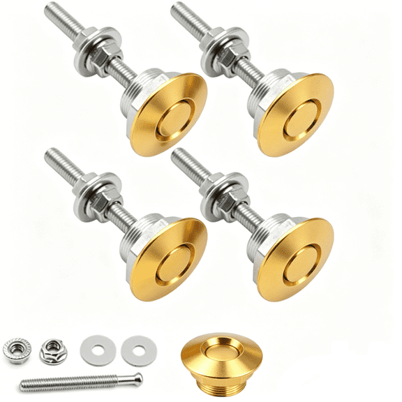 Aluminum Quick Release Fasteners – Rust-Proof Flush Mount Latches & Lock, Seamless For Home DIY(RL Gold 4 PCS)