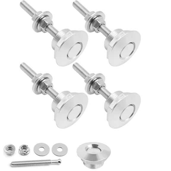Aluminum Quick Release Fasteners Rust-Proof Flush Mount Latches & Lock, Seamless For Home DIY(RL Silver 4 PCS)