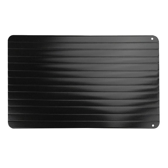 Aluminum Quick Thawing Plate Fast Defrosting Tray Food Meat Fruit Quick Defrosting Plate Board Defrost Kitchen Gadget - 23x16.5x0.3cm (Black)