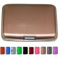 thumbnail image 1 of Aluminum RFID Blocking Credit Card Holder - Stylish Travel Wallet - Best protection for your Bank Debit, ID, ATM, Cards against Scanning Criminals - Cool Slim Metal Business Card Case (Brown), 1 of 4