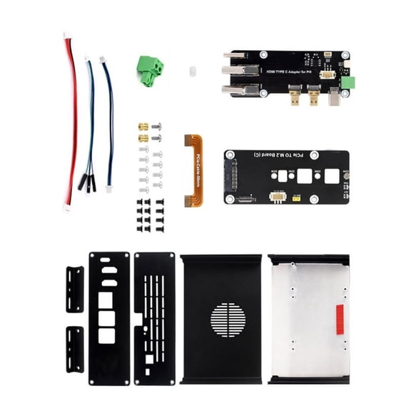 Aluminum RPi 5 Housing PCIE Expansion Board Multiple Function Support Modular Assembly Optional