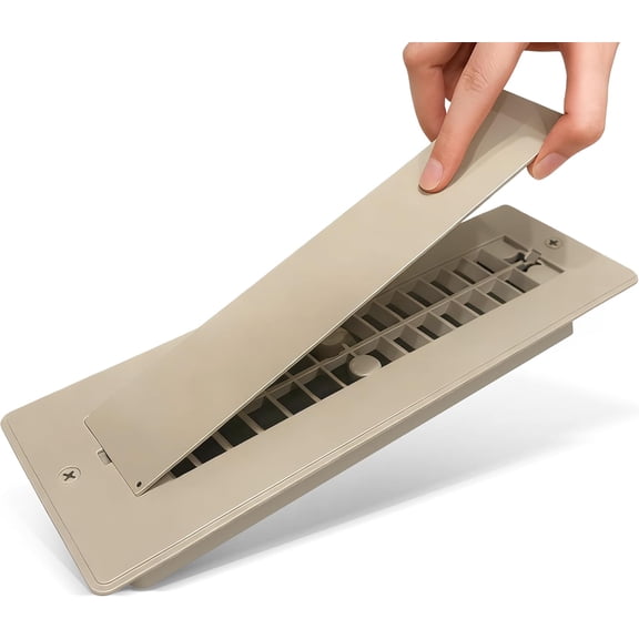 Aluminum RV Floor Vent Cover 2"x10" Register with Removable Cover, Durable Camper Essential, Pet-Friendly RV Vent Accessories for Inside, 1 Pack-Brown