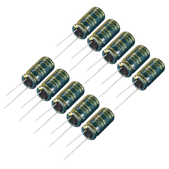 Aluminum Radial Electrolytic Capacitor 1000uF 25V Life 10 x 20mm 10pcs