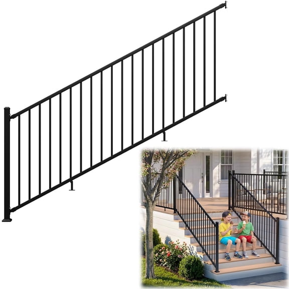 Aluminum Railing Post, Universal Deck Railing Post with Dual Screws, AAMA 2604-Grade Textured Finish for Outdoor Porch, Pools & Stairs