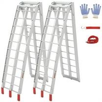 Aluminum Ramps, 1500 Lbs Folding Loading Ramps (2 Pcs Set) for Pickup Trucks Bed, Trailers Ramp with Load Straps for UTV, Dirt Bike,ATV, Lawn Mowers, Trucks, Cargo Trailer, Lightweight & Portable