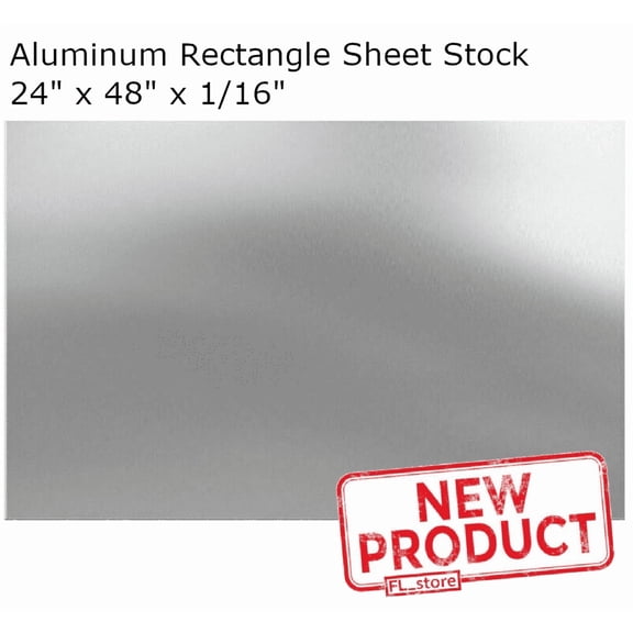Aluminum Rectangle Sheet Stock 24" x 48" x 1/16" 3003 Alloy Mill Finish Plate