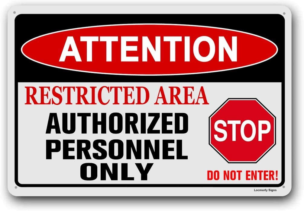 Aluminum Restricted Area Do Not Enter Sign, 8x12 Inch, No Trespassing ...