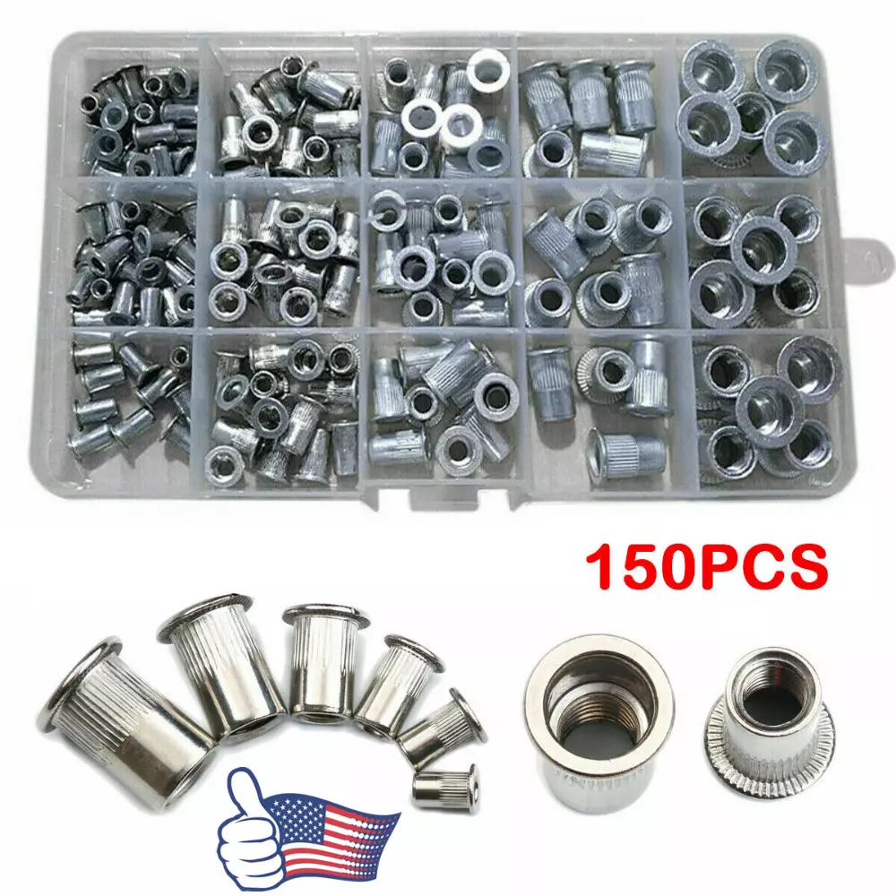 Aluminum Rivet Nut Kit Metric Rivnut Nutsert Assort M3 M4 M5 M6 M8 Pack ...