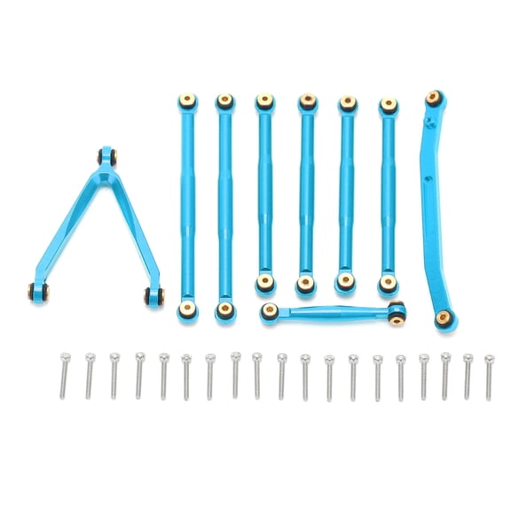Aluminum Rod Linkage Pull Tire Rod Kit Suspension Links Set for SCX24 1/24 CarBlue