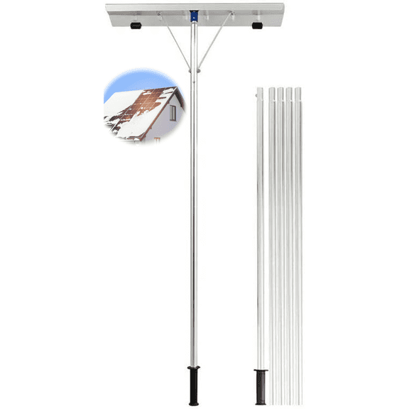 Aluminum Roof Snow Rake , Telescoping Pole Extends 147-607Cm (58-239In), Soft Grip Handle, No-Tools Assembly, Also for Leaves Debris Removal , Roof Snow Removal Tool