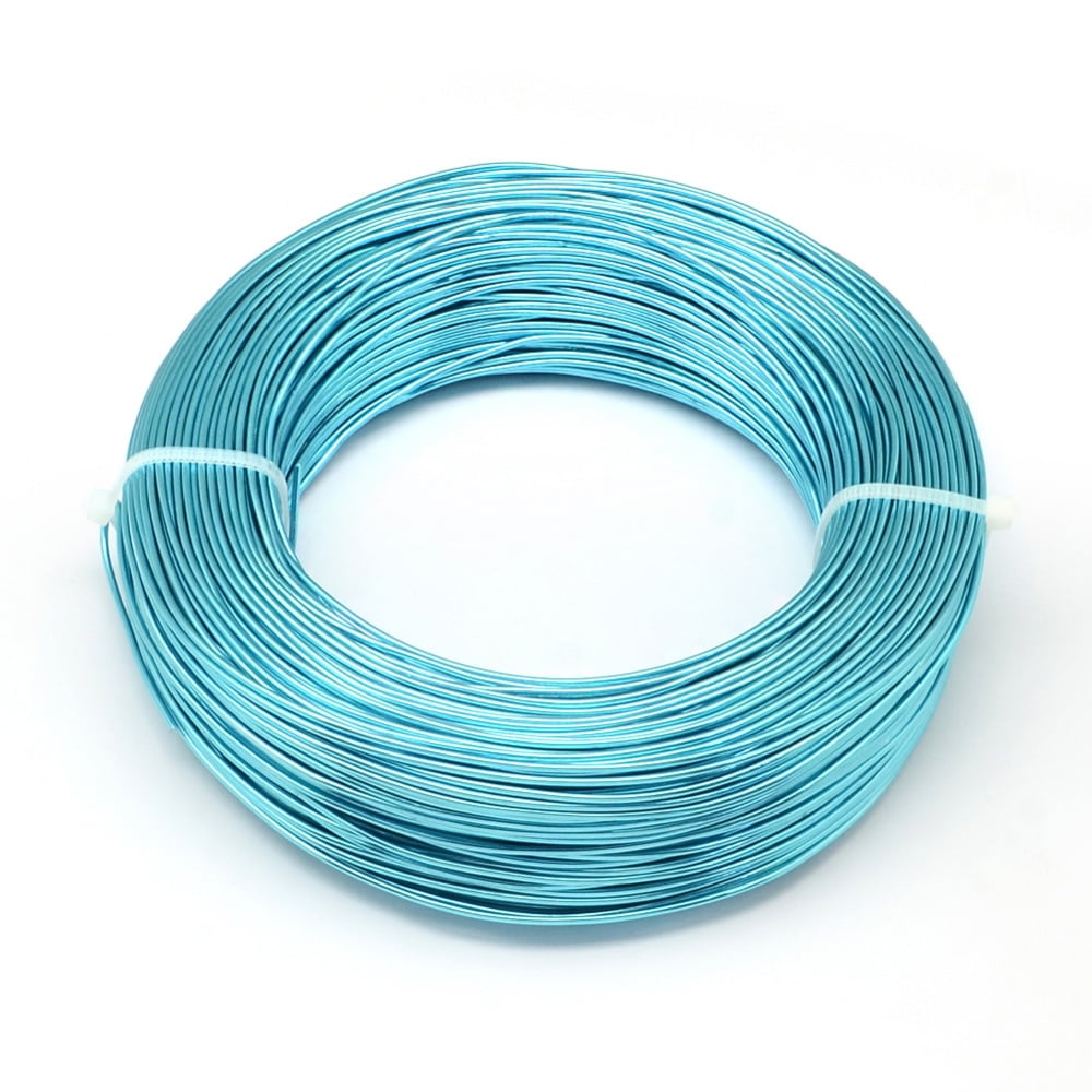 Aluminum Round Anodized Aluminum Wire Bendable Metal Craft Wire for DIY Jewelry Craft Making Dark Turquoise 9 Gauge 3.0mm 25m/500g(82 Feet/500g)