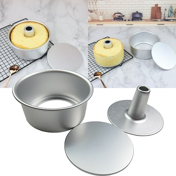 Aluminum Round Chiffon Cake Pan Removable Bottom Non-Stick Tube Baking Tin for Oven DIY Desserts Homemade Cake Baking Tool