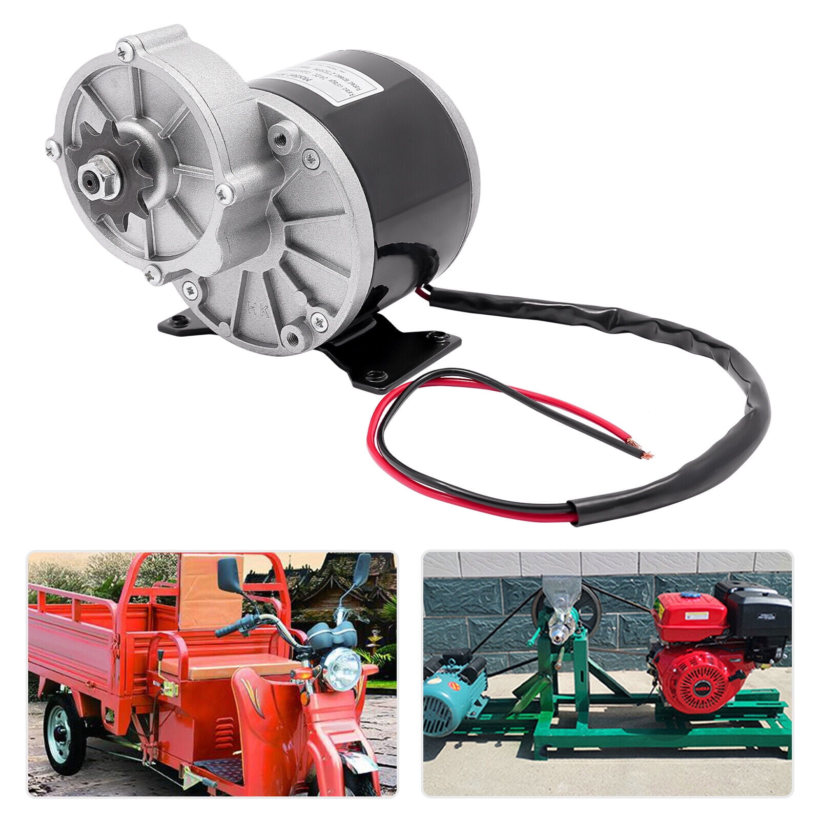 Aluminum Round DIY Engine Kit For Light And Heavy Electric Tricycles 350W 24V Electric Motor, Gear Reduction Electric Motor, Geared Reduction Motor