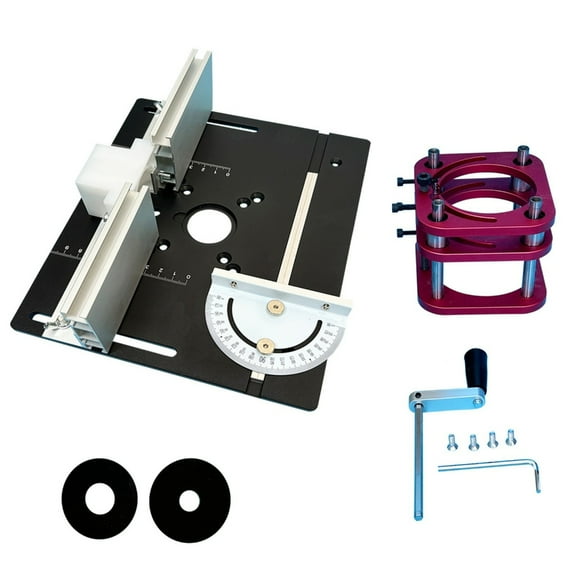Aluminum Router Lift System With Insert Plate For 65mm Motors Manual Height Adjustment Woodworking Benches DIY Engraving Tool