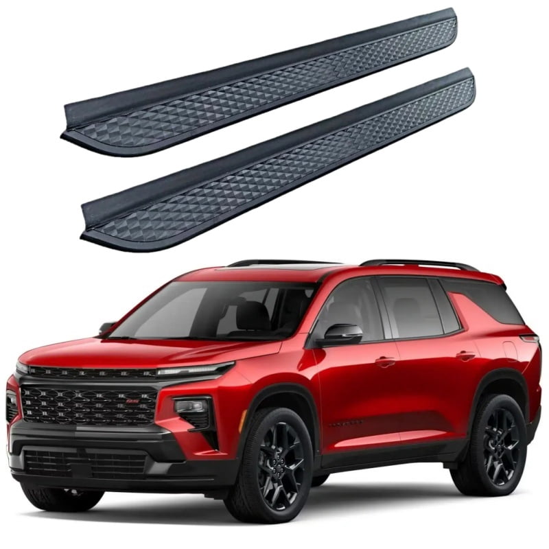 Aluminum Running Boards Fixed Nerf Bars Side Steps with Brackets Compatible with Chevrolet Traverse 2024-2026