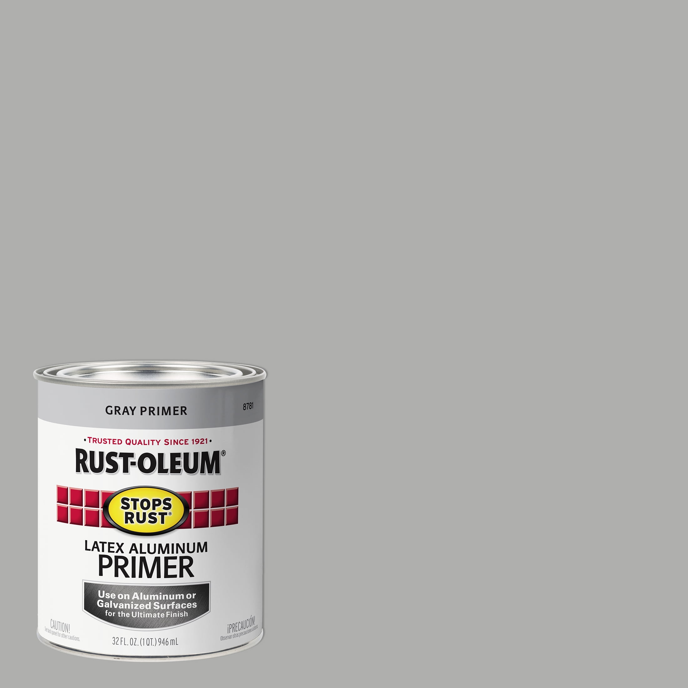 2 Pack, Aluminum, Rust-Oleum Stops Rust Flat Primer- 8781502, Quart