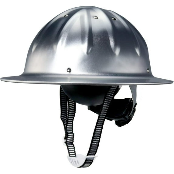 Aluminum Safety Hard Hats Helmet with Ratchet Suspensions Silver Safety Cap One Size Helmet Fits Most(Silver)