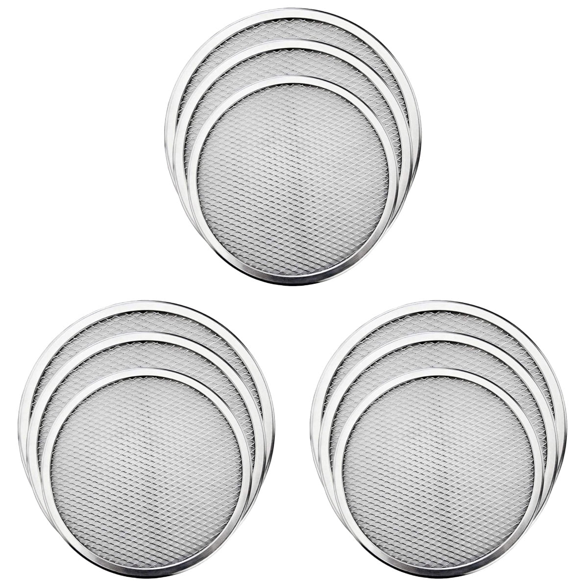 Aluminum Sausage Pan Pizza Oven Grilling Table Baking Sheet Mesh Supplies with Holes 9 Pcs