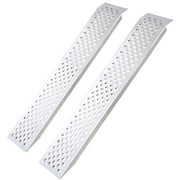 Aluminum Shed Ramps 2PC 4FT 880 Lbs Capacity Outdoor Loading for Shed Curb Steps Stairs - Versatile Aluminum Ramp Set for Golf Carts, Bicycles, Motorcycles, Lawn Mowers, 47.2 Length