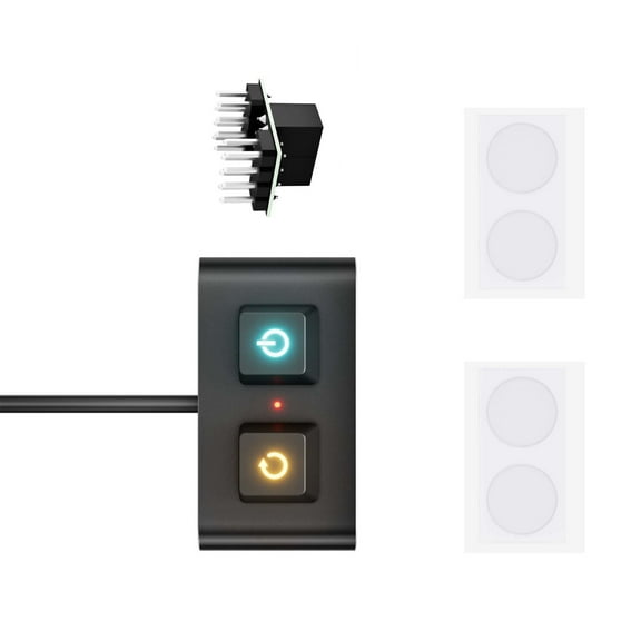 Aluminum Shell External PC Power Reset Switches With Mechanical Keycap And Color Lighting For Desktop Computer Case