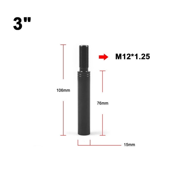 Aluminum Shift Knob Extender M12x1.25 Manual Gear Shifter Extension Rod 3 inch