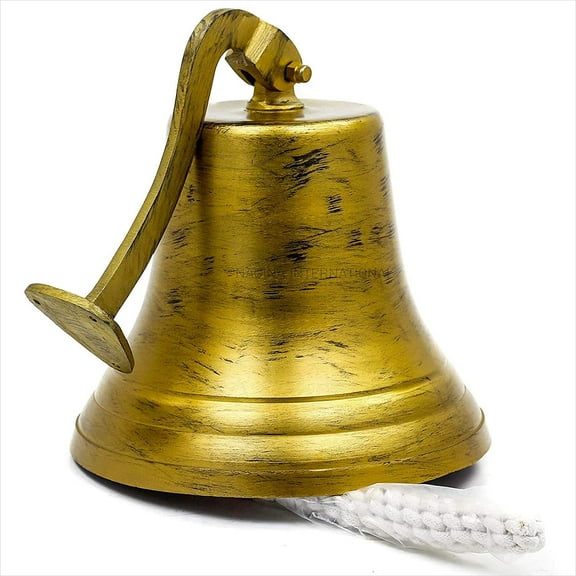 Aluminum Ship Bell (Shipwrecked Brass Finish) - (4 Inches)