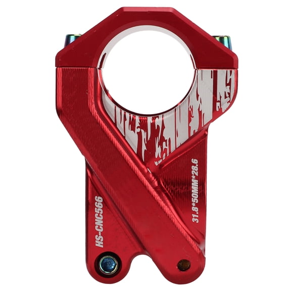 Aluminum Short Handlebar Stem 31.8x50mm for Mountain Bike - Fits Most Bicycles - Bicycle Accessory - Red