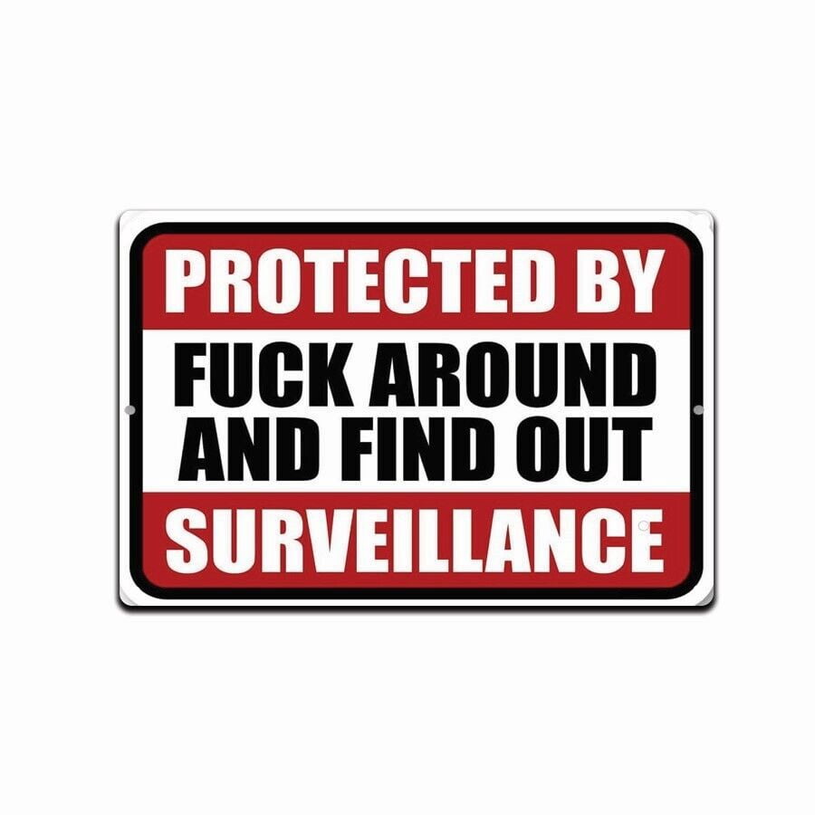 Aluminum Sign 8 x 12 inch - Property Protected By Find Out Caution ...