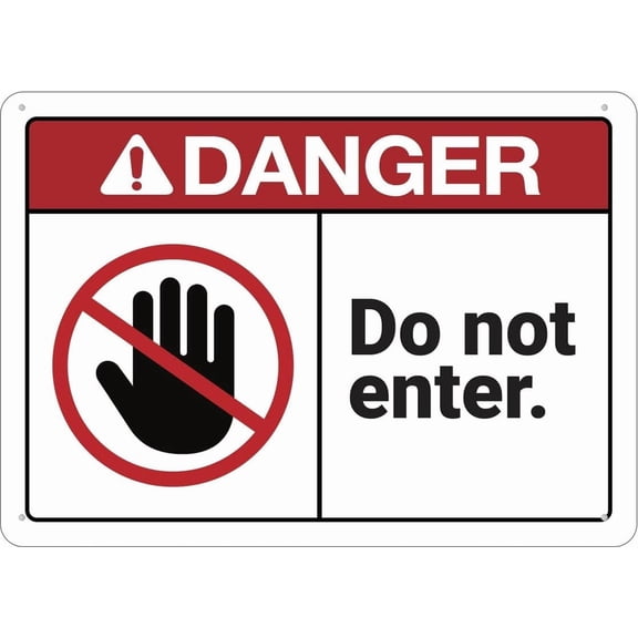 Aluminum Sign Danger Do Not Enter 8"x12" Weatherproof