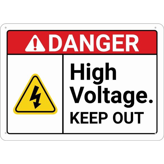 Aluminum Sign Danger High Voltage Keep Out With Graphic 8"x12" Outdoor Use
