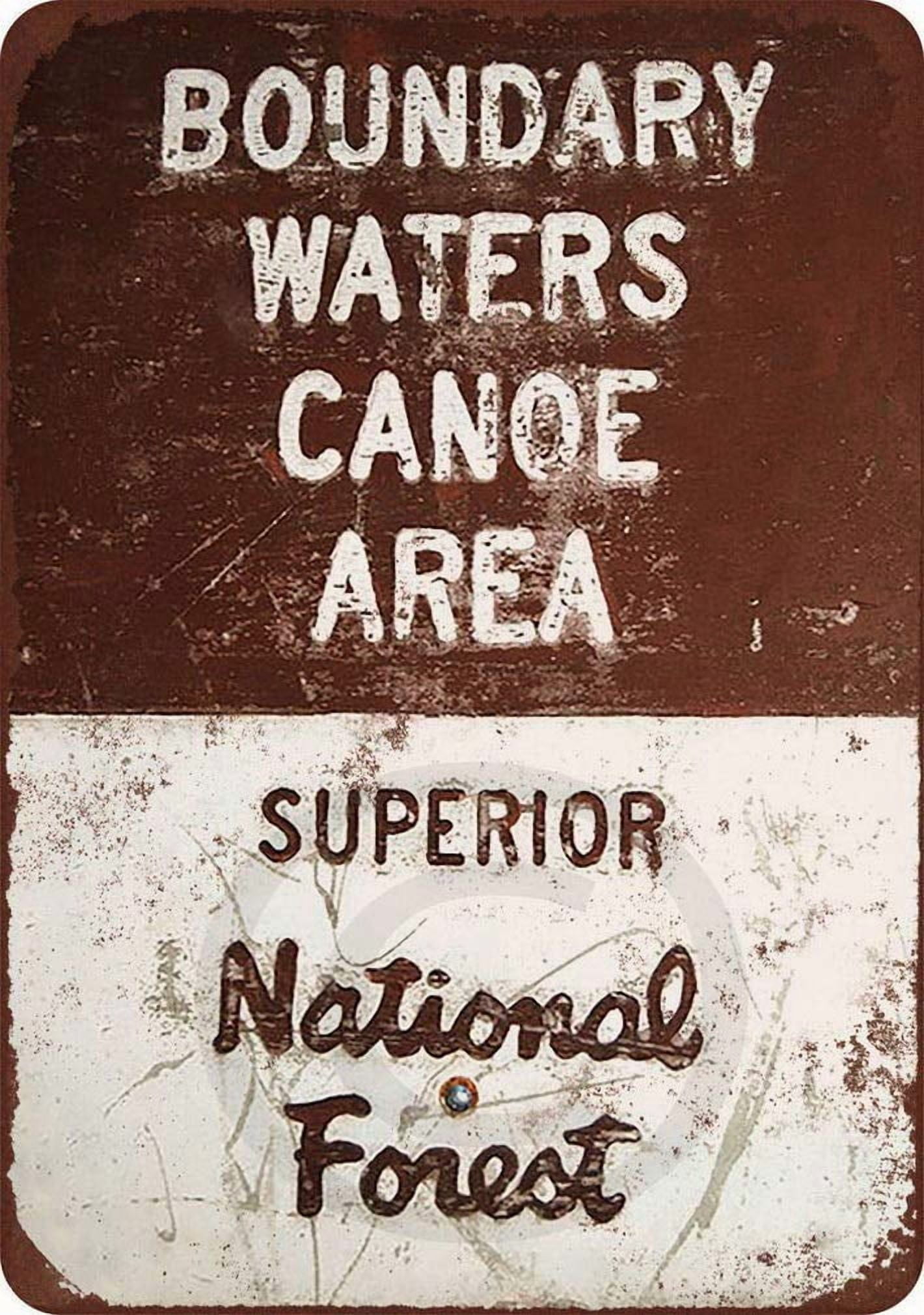 Boundary Waters Canoe Area Vintage Metal Sign - 8x12 Inch Rustic Tin Sign For Outdoor & Indoor Wall Decor