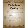 thumbnail image 1 of Aluminum Sign - Kitchen Rules - 12" x 9", 1 of 1