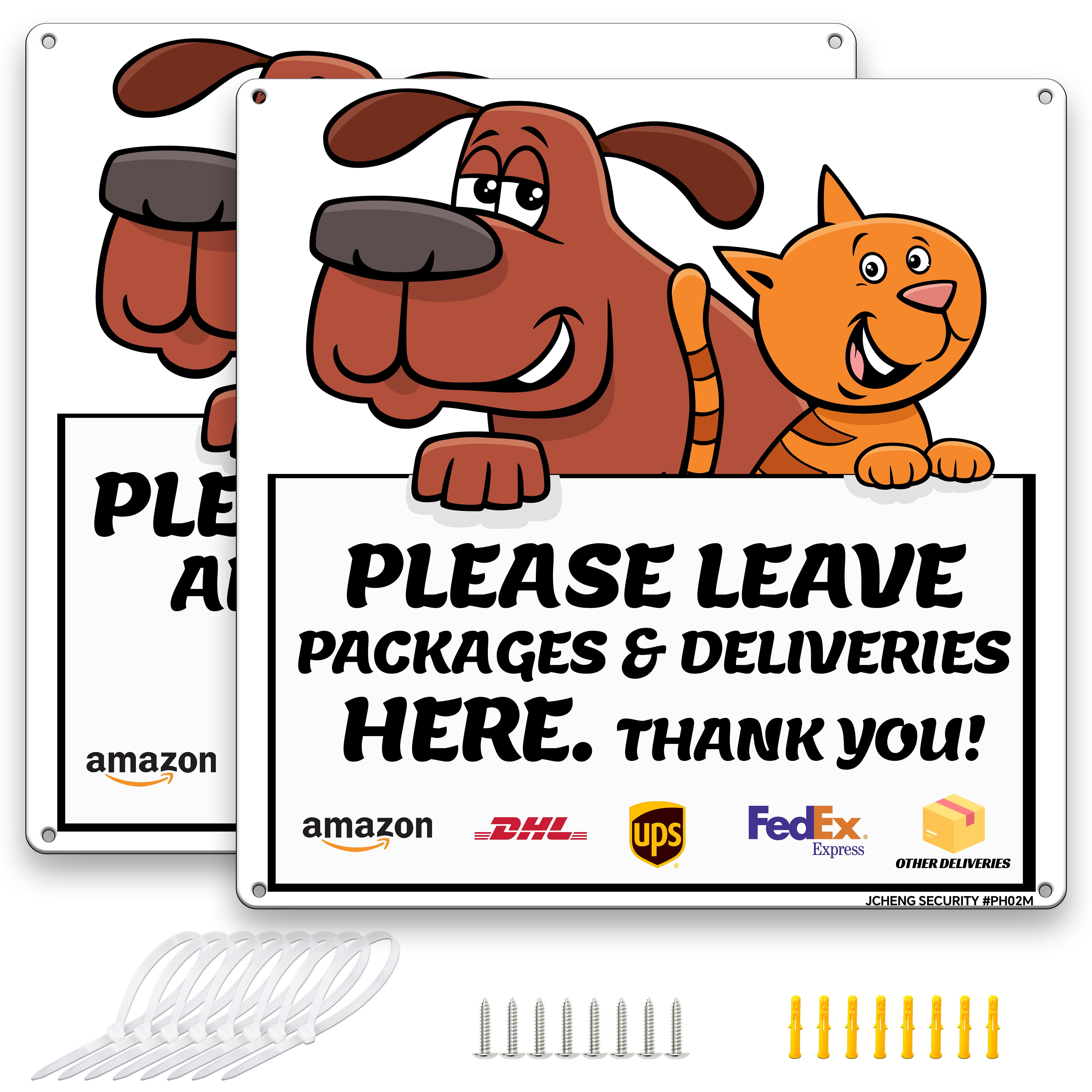 Aluminum Sign Place Packages in Box 2 Pack with Mounting Hardware Easy ...