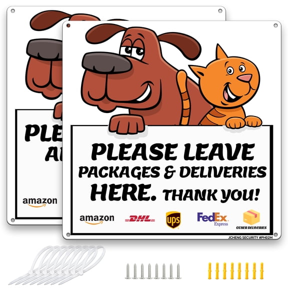 Aluminum Sign Place Packages in Box 2 Pack with Mounting Hardware Easy Installation Durable Design Delivery Notice