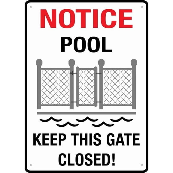 Notice Pool Keep This Gate Closed Metal Signs 12X8 Inch Rust Free Aluminum,Uv Ink Printing,Durable/Weatherproof Outdoor For Home