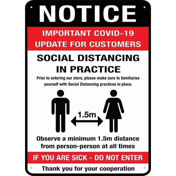 Aluminum Sign Social Distancing In Practice 8"x12" Farm Yard