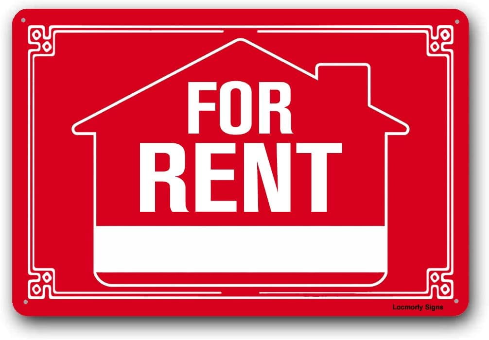 Aluminum Sign, for Rent Sign, 8x12 Inch, Metal Sign for Outdoor House ...