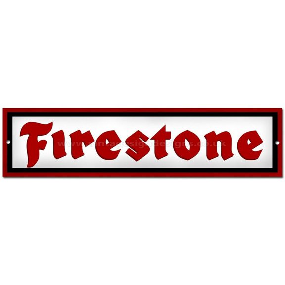Aluminum Signs Size: 4 x 16 Inch FIRESTONE METAL SIGN,RETRO,GARAGE METAL SIGN,WORKSHOP SIGN.MAN CAVE SIGN
