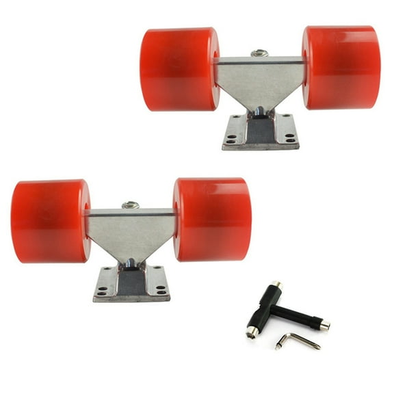 Aluminum Skateboards Trucks and PU Wheel Replacement Skateboards Wheel Bracket Wheel Hardware Bridge Base Enduring